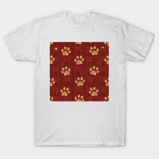 Plaid winter time seamless red pattern T-Shirt